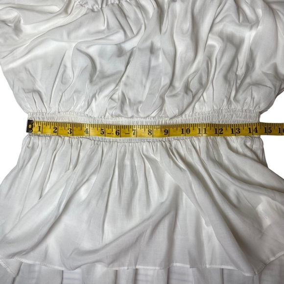 SCARLET DARKNESS Renaissance Medieval Pirate Shirring Steampunk Top White Size L - Picture 10 of 12